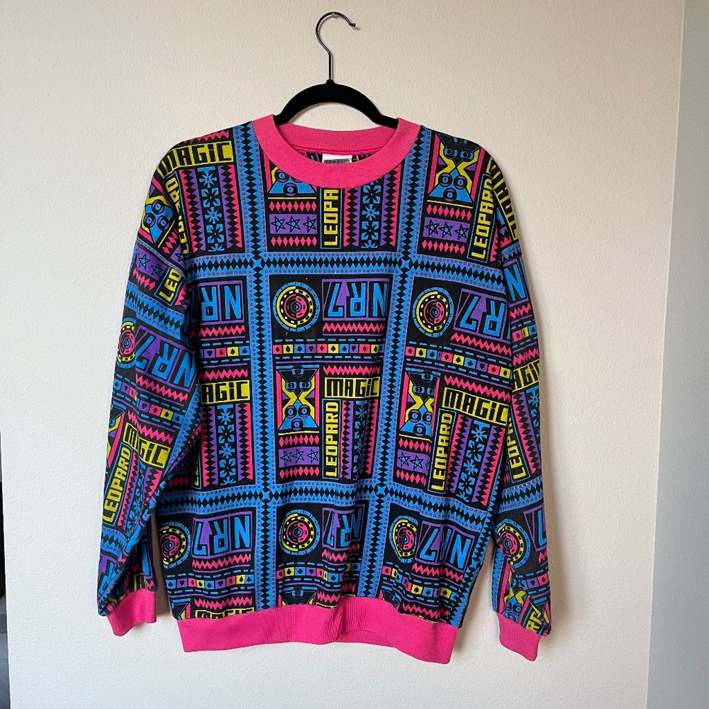 Vintage 1990s Dopamine Oversized Sweater Magic Sportswear Unisex Size M-L